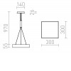 CORIANA čtverec závěsné Závěsné svítidlo, základna kov, povrch černá, difuzor plast opál, LED 30W, 2400lm, teplá 3000K, 230V, Ra80, IP20, tř.2, rozměry 300x300mm, vč lankového závěsu l=970mm lze zkrátit náhled 5