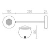 LEXICA WALL Nástěnné svítidlo, flexibilní rameno, těleso kov, povrch chrom lesk, difuzor plast mat, LED 1x5W, teplá 3000K, 100lm, Ra80, 230V, IP20, tř.1. rozměry základna d=100mm, rameno l=330mm, vč. vypínače náhled 3