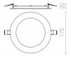 GARONIE Vestavné, stropní svítidlo, těleso hliník, povrch bílá, difuzor plast opál, LED 18W, 1200lm, teplá 3000K, Ra80, 230V, IP20, tř.1, rozměry d=225mm, h=20mm náhled 10