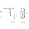 HOMIBA 1x50W GU10 VÝPRODEJ Bodové svítidlo, nast směr svíc, těleso kov, povrch bílá, pro žárovku 1x50W, GU10 ES50, nebo ES111, 230V, IP20, rozměry 85x34x88mm, vč adaptéru, pro 1F nap lištu náhled 5