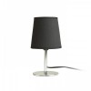 HERCENTO TL VÝPRODEJ Stolní lampa, základna kov, povrch chrom, stínítko textil černá, pro žárovku 1x15W, E14, 230V, IP20, tř.1, rozměry d=132mm, h=240mm, vč vypínače na kabelu náhled 1
