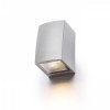 CAKALIO IP54 NÁSTĚNNÉ Nástěnné venkovní svítidlo, těleso hliník, povrch šedostříbrná, krycí sklo čiré, pro žárovku 1x35W, GU10, 230V, IP54, tř.1, rozměry 110x85x70mm, svítí dolů náhled 1