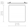 HONE LED SQ Podhledové svítidlo, těleso plast, povrch bílá, difuzor plast akryl opál, LED 27W/2299lm, teplá 3000K,  230V, do koupely IP65, tř.1, rozměry 215x215x20mm náhled 8