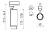 SPOTZOOM 20W Bodové svítidlo, těleso hliník, černá, LED 20W, 1500lm, plynule nastavitelný vyzařovací úhel 10 50°, teplá 3000K, Ra80, stmívatelné TRIAC, 230V, d=60mm, l=247mm, do 3F lišty NORDIC Aluminium, náhled 11