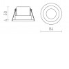 DINGEL LED 11W, IP65/IP20 Stropní podhledové svítidlo, těleso kov, povrch bílá, LED 11W, teplá 3000K, 940lm, Ra80, 230V, IP65/IP20, rozměry d=84mm, h=50mm náhled 4
