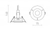 DIPPOLD Stropní vestavné svítidlo, těleso kov, povrch bílá, pro žárovku 1x15W, GU10, ES50, 230V, IP65, rozměry d=75mm, h=140mm. náhled 5