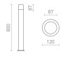DUDERST FL Sloupkové, venkovní svítidlo, těleso kov, povrch černá antracit, difuzor plast opál, pro žárovku 1x28W, E27, 230V, IP44, d=120mm, h=800mm. náhled 3
