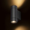 SWALDE Venkovní nástěnné svítidlo, těleso hliník, povrch černá antracit, pro žárovku 2x35W, GU10, 230V, IP65, rozměry d=65mm, h=166mm, svítí nahoru/dolů. náhled 2