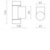 SWALDE 2c35W, GU10, IP65 Venkovní nástěnné svítidlo, těleso hliník, povrch černá antracit, pro žárovku 2x35W, GU10, 230V, IP65, rozměry d=65mm, h=166mm, svítí nahoru/dolů. náhled 3