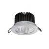 SUmmIT VÝPRODEJ Stropní, vestavné, bodové, svítidlo, těleso hliník, povrch hliník leštěný, sklo čiré, LED 15W, teplá 2700K, 600lm, Ra80, vč trafa 230V/700mA na kabelu, IP20, rozměry d=140mm, h=12 náhled 2