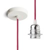 GIDOLA Závěsný kabel s objímkou, základna chrom, kabel textilní úplet bílý, objímka chrom, pro žárovku 28W, E27, 230V, IP20, tř.1, d=100mm, l=1500mm, lze zkrátit, pouze závěs BEZ STÍNÍTKA náhled 2