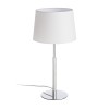 LETY stolní 1x42W E27 Stolní lampa, základna kov, povrch chrom, stínítko textil bílá, pro žárovku 1x42W, E27, 230V, IP20, tř.1, stínítko d=230mm, h=150mm, h=475mm, vč.vypínače na kabelu náhled 1