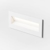 IRDETO RE IP20 VÝPRODEJ Vestavné, svítidlo do stěny, těleso hliník, povrch šedostříbrná, difuzor opál, LED 3W, teplá 3000K, 160lm, Ra80, 230V, IP20, tř.1, rozměry: 133x52x73mm, vč. montážního boxu, svítí náhled 3