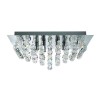 BERDENTA QUAD 8x7W G9 Stropní přisazené svítidlo, těleso kov, povrch chrom šedostříbrná lesk, křišťálové ověsy, pro žárovku 8x7W, G9, 230V, IP20, tř.1. rozměry 550x550x210mm náhled 1