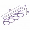 LEGANES 4xGU10 Nástěnné nebo stropní bodové svítidlo, nastavitelný směr svícení, těleso hliník, povrch bílá, pro žárovku 4x60W, GU10, 230V, IP20, tř.1, rozměry 600x90x180mm. náhled 4