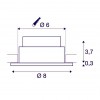 LLEIDA IP65/IP20 Stropní vestavné bodové svítidlo, těleso hliník, povrch hliník mat, LED 7,3W, 440lm, teplá 1800K-3000K dim to warm, stmív Triac, 230V, do koupelny IP65/IP20, rozměry d=80mm, h=37mm náhled 4