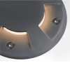 RUNAWAY cover 2 slot Krytka podlahového, přisazeného svítidla, dva boční průzory, materiál hliník, povrch černá antracit, d=103mm, h=17mm, LED modul SAMOSTANĚ náhled 4
