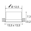 SMEJC Stropní vestavné svítidlo, základna hliník, povrch bílá difuzor plast opál, LED 1x20W, teplá 3000K, stmívatelné TRIAC, 230V, rozměry 135x75x135mm, trafo na kabelu náhled 3