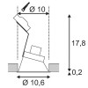 VIOLETTA Stropní vestavné bodové svítidlo, svítí ASYMETRICKY +20° těleso kov povrch bílá, pro žárovku 1x50W, GU10, 230V, IP20, rozměry d=106mm h=180mm náhled 5