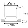 ETIC 1x50W, GU10 ES111 Stropní, vestavné zápustné bodové komínkové svítidlo, těleso kov, povrch černá mat, pro žárovku 1x50W, GU10, ES111, 230V, tř.2, rozměry d=185mm, h=198mm. náhled 3