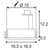 ZIREL SQUARE GU10 230V Stropní vestavné bodové svítidlo, výklopné +-15°, těleso hliník černá, LED 1x75W, GU10, ES111, 230V, rozměry 165x165x125mm náhled 3