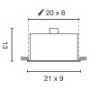 ALU BOX III 3x50W bílá MAT Vestavné, bodové, svítidlo výklopné +-20°, těleso kov, povrch bílá mat, rámeček hliník, povrch broušený, pro žárovku 3x50W, ES50, 230V, IP20, tř.1, 210x90x130mm náhled 5