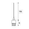 ELVIONDE PENDANT E27 Závěsné svítidlo závěsný kabel s objímkou, základna kov, černá, pro žárovku 1x60W, E27, 230V, vč. závěsného kabelu plast černá l=1500mm, lze zkrátit, bez rozety, bez stínítka náhled 4