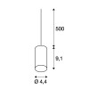 ERANTES PENDANT 1x60W E27 Závěsný kabel s objímkou, krytka hliník, povrch černá, pro žárovku 1x60W, E27, 230V, tř.2, rozměry d=44mm h=91mm, vč. závěsného kabelu s textilním úpletem 5000mm náhled 12