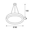 ELAGOR RING 90 LED 11x3000K Závěsné svítidlo, těleso hliník černá, difuzor plast, LED 11x58W, teplá 11x3000K, 100-240V, rozměry d=900mm h=80mm, vč. závěsného kabelu 1500mm, lze zkrátit náhled 3