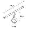 MUNGUNZUL 1x35W GX5,3 12V D=55mm Závěsné lankové bodové svítidlo, těleso kov, povrch černá, pro žárovku 1x35W nebo LED 1x5W, GX5,3, teplá 2700K, 300lm, 12V, rozměry 55x125x180mm náhled 4