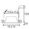 MARI 1x35W Stropní vestavné bodové komínkové bezrámečkové svítidlo, těleso sádra bílá, pro žárovku 1x35W, GU10 ES50, 230V,IP20, rozměry 130x130x144mm náhled 4