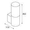 BASALT 1x23W E27 230V D=120mm Nástěnné svítidlo, těleso čedič šedá, difuzor sklo kouřová, pro žárovku 1x23W, E27, 230V, rozměry 120x285x175mm náhled 2