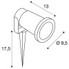 NAUTILUS s bodcem 35W GU10 IP65 Svítidlo bodové, těleso hliník, barva černá, sklo čiré, pro žárovku 35W, GU10 ES50, 230V, IP65, d=95mm, l=155mm, přívod 1,5m, s bodcem do záhonu náhled 3