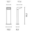 XANA sloupkové Sloupkové svítidlo, materiál hliník, povrch černá antracit, difuzor plast, LED 4W, 270lm/cca 15W žár, neutrální 4000K, Ra70, 230V, IP44, 174x127x502mm náhled 6