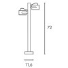 PLAYGROUD 360 SL Sloupkové, bodové, svítidlo, nastavitelný směr svícení, těleso hliník, povrch černá antracit, sklo čiré, pro LED 2x9W, GX53, 230V, IP44, hlavice d=100mm, v=720mm náhled 3
