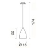 BONI Závěsné svítidlo, základna hliník, stínítko keramika bílá, pro žárovku 1x60W, E14, 230V, IP20, tř.1, rozměry d=150mm, h=220mm, závěs h=max.1500mm. náhled 2