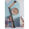 DOSTE FL 1x42W, E27 Stojací lampa, nastav. směr svícení, těleso kov a dřevo světlé, povrch černá, pro žárovku 1x42W, E27, 230V, IP20, tř.2, rozměry 300x1435x630mm, včetně vypínače kabelu. náhled 3