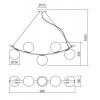 REZON HL II 5x28W, E14 Závěsné svítidlo, těleso kov, povrch zlatá mat, difuzor sklo opál, pro žárovku 5x28W, E14, 230V, IP20, tř.1, rozměry l=940mm, vč závěs lanka l=1000mm, lze zkrátit. náhled 6