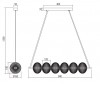 FESTU HL 6x6W Závěsné svítidlo, těleso kov, povrch černá, dif plast čirý, LED 6x6W, 4673lm, teplá 3000K, 230V, IP20, tř.1, rozměry 840x150mm, vč závěs lanka l=1300mm, lze zkrátit. náhled 2