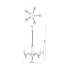 ELISS 5x28W E14 Závěsné svítidlo lustr, těleso kov, povrch antická mosaz, ověsy skleněné kapky, pro žárovku 5X28W E14, 230V, IP20, tř.1, rozměry, d=520mm, včetně řetězového závěsu l=960mm, lze zkrátit náhled 2
