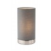 DAKRYM 1x28W, E14 Stolní lampa, těleso kov, povrch nikl, stínítko textil šedá, pro žárovku 1x28W, E14, 230V, IP20, tř.2, rozměry d=120mm, h=200mm. náhled 1