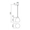 ABORTI HL 1x42W, E27 Závěsné svítidlo, základ kov, povrch černá mat, stínítko sklo kouřová, pro žárovku 1x42, E27, 230V, IP20, tř.1, rozměry d=170mm, h=210mm, vč závěs kabelu l=1250mm, lze zkrátit. náhled 2