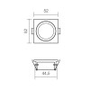 LOTO SQUARE LED 1x1W Vestavné stropní bodové svítidlo, těleso hliník, povrch broušenýt, difuzor polykarbonát, nastavitelný směr svícení, LED 1x1W, 67lm, neutrální 4000K, 230V, IP20, tř.1, rozměry 52x52x44 náhled 3