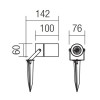 PERREN Venkovní bodové svítidlo, nastavitelný směr svícení, těleso kov, povrch tmavě šedá, pro žárovku 1x35W, GU10, ES50, 230V, IP65, tř.1, rozměry d=76mm s bodcem do záhonu. náhled 2