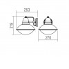URE Nástěnné venkovní svítidlo, těleso hliník, povrch tmavě rezavá, difuzor plast opál, pro žárovku 1x42W, E27, 230V, IP44, tř.1, rozměry d=270mm, h=218mm. náhled 3