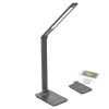 MENY LED 10W nabíjení Stolní lampa, vyklápěcí rameno, těleso kov, povrch šedá, LED 10W, 400lm, dotyk. CCT nastav teplota 3000K-6000K, stmív., 230V, IP20, 350x40x7mm, vč. bezdrátové nabíjení na telefon náhled 1