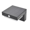 NESPO WL 5W SOLAR Nástěnné venkovní svítidlo, těleso černá, PIR senzor pohybu záběr 120°, dosah 7m, LED 5W, 400lm, teplá 3000K, Ra80, napájení solární panel, baterie, trvale 1h, IP54, 120x114x80mm. náhled 2