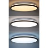 BEKY 48W CCT Stropní svítidlo, těleso kov a plast, černá, dif plast opál, LED 48W, 3360lm, dálk ovl. (součástí) lze nastavit CCT teplá 3000K - denní 6500K, stmív, 230V, IP20, rozměry d=395mm, h=70mm. náhled 2