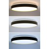 ARTY 48W CCT Stropní svítidlo, těleso kov a plast, černá, dif plast opál, LED 48W, 3360lm, dálk ovl. (součástí) lze nastavit CCT teplá 3000K - denní 6500K, stmív, 230V, IP20, rozměry d=380mm, h=65mm. náhled 3