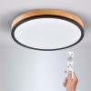 WOODS RO, 40W, CCT VÝPRODEJ Stropní svítidlo, rámeček dřevo světlé, difuzor plast opál, LED 40W, 3300lm, dálkovým ovladačem stmívatelné, CCT nast teplota teplá 3000K, - denní 6400K, Ra80, 230V, IP20, rozměry d=450mm, náhled 2